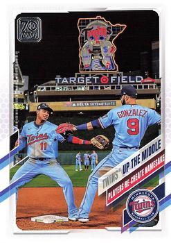 #553 Twins Up The Middle - Minnesota Twins - 2021 Topps Baseball