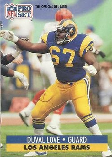 #553 Duval Love - Los Angeles Rams - 1991 Pro Set Football