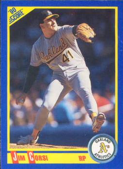 #553 Jim Corsi - Oakland Athletics - 1990 Score Baseball