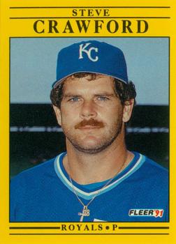 #554 Steve Crawford - Kansas City Royals - 1991 Fleer Baseball