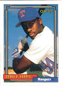 #554 Donald Harris - Texas Rangers - 1992 O-Pee-Chee Baseball