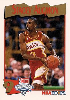 #554 Stacey Augmon - Atlanta Hawks - 1991-92 Hoops Basketball