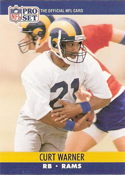 #555 Curt Warner - Los Angeles Rams - 1990 Pro Set Football