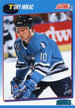 #555 Tony Hrkac - San Jose Sharks - 1991-92 Score Canadian Bilingual Hockey