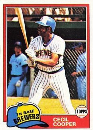 #555 Cecil Cooper - Milwaukee Brewers - 1981 Topps Baseball