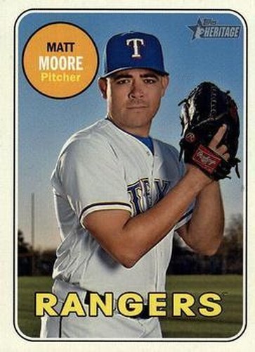 #555 Matt Moore - Texas Rangers - 2018 Topps Heritage Baseball