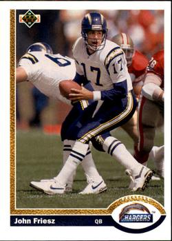 #555 John Friesz - San Diego Chargers - 1991 Upper Deck Football
