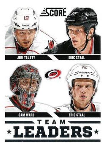 #555 Cam Ward / Eric Staal / Jiri Tlusty - Carolina Hurricanes - 2013-14 Score Hockey