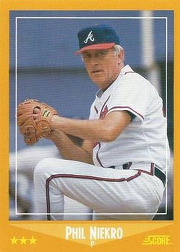 #555 Phil Niekro - Atlanta Braves - 1988 Score Baseball