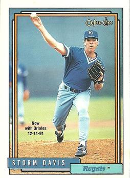 #556 Storm Davis - Baltimore Orioles / Kansas City Royals - 1992 O-Pee-Chee Baseball