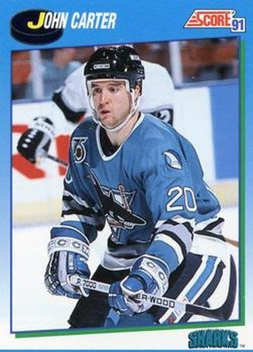 #557 John Carter - San Jose Sharks - 1991-92 Score Canadian Hockey