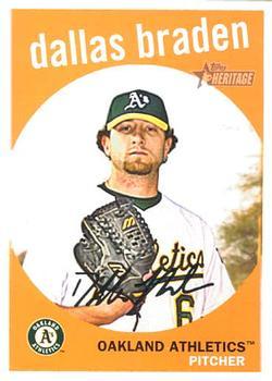 #557 Dallas Braden - Oakland Athletics - 2008 Topps Heritage Baseball