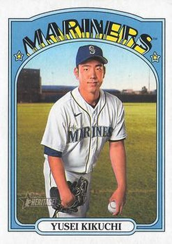 #557 Yusei Kikuchi - Seattle Mariners - 2021 Topps Heritage Baseball