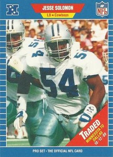 #557 Jesse Solomon - Dallas Cowboys - 1989 Pro Set Football