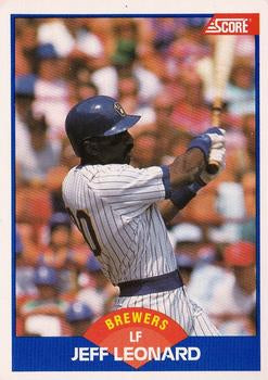 #557 Jeff Leonard - Milwaukee Brewers - 1989 Score Baseball