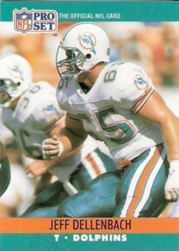 #558 Jeff Dellenbach - Miami Dolphins - 1990 Pro Set Football