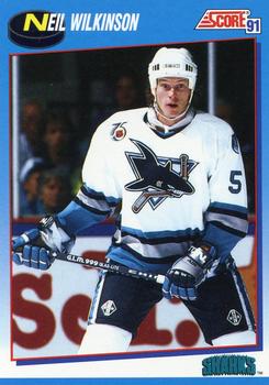 #558 Neil Wilkinson - San Jose Sharks - 1991-92 Score Canadian Bilingual Hockey