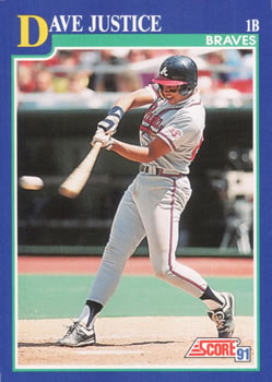 #55 Dave Justice - Atlanta Braves - 1991 Score Baseball