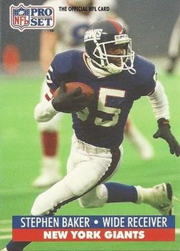 #55 Stephen Baker - New York Giants - 1991 Pro Set Football