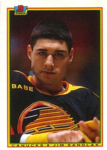 #55 Jim Sandlak - Vancouver Canucks - 1990-91 Bowman Hockey