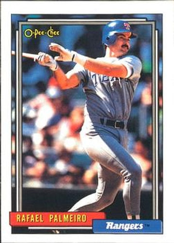 #55 Rafael Palmeiro - Texas Rangers - 1992 O-Pee-Chee Baseball