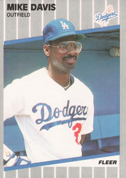 #55 Mike Davis - Los Angeles Dodgers - 1989 Fleer Baseball
