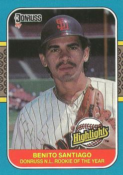 #55 Benito Santiago - San Diego Padres - 1987 Donruss Highlights Baseball