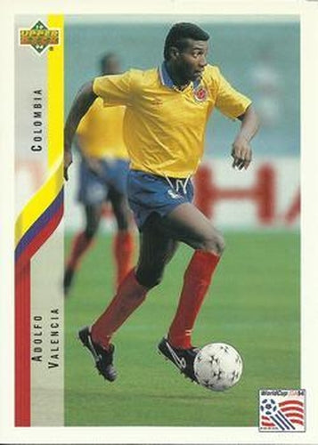 #55 Adolfo Valencia - Colombia - 1994 Upper Deck World Cup Contenders English/Spanish Soccer