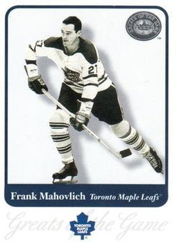 #55 Frank Mahovlich - Toronto Maple Leafs - 2001-02 Fleer Greats of the Game Hockey