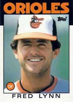 #55 Fred Lynn - Baltimore Orioles - 1986 Topps Baseball