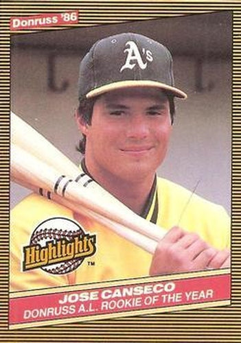 #55 Jose Canseco - Oakland Athletics - 1986 Donruss Highlights Baseball