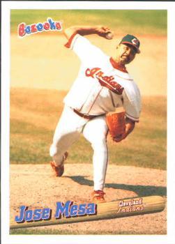 #55 Jose Mesa - Cleveland Indians - 1996 Bazooka Baseball