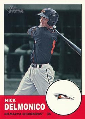 #55 Nick Delmonico - Delmarva Shorebirds - 2012 Topps Heritage Minor League Baseball