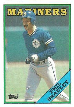 #55 Phil Bradley - Seattle Mariners - 1988 Topps Baseball