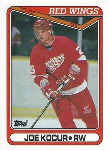 #55 Joey Kocur - Detroit Red Wings - 1990-91 Topps Hockey