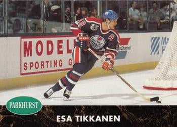 #55 Esa Tikkanen - Edmonton Oilers - 1991-92 Parkhurst Hockey