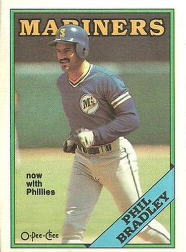 #55 Phil Bradley - Philadelphia Phillies - 1988 O-Pee-Chee Baseball
