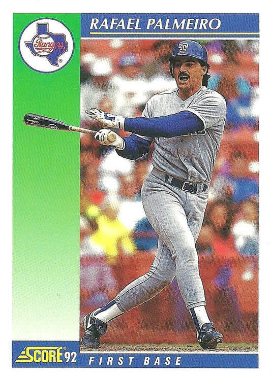 #55 Rafael Palmeiro - Texas Rangers - 1992 Score Baseball