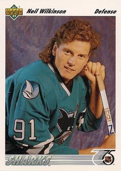 #55 Neil Wilkinson - San Jose Sharks - 1991-92 Upper Deck Hockey
