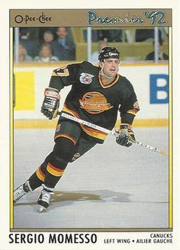 #55 Sergio Momesso - Vancouver Canucks - 1991-92 O-Pee-Chee Premier Hockey