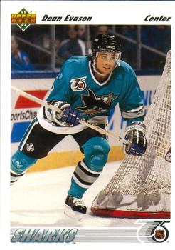 #560 Dean Evason - San Jose Sharks - 1991-92 Upper Deck Hockey