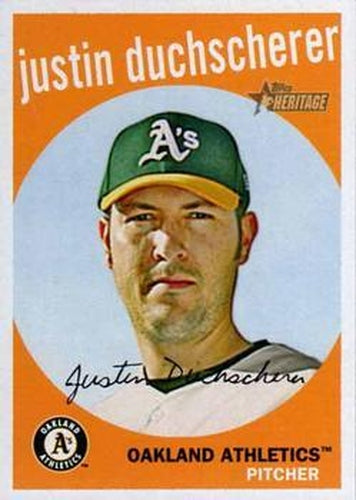 #560 Justin Duchscherer - Oakland Athletics - 2008 Topps Heritage Baseball