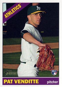 #560 Pat Venditte - Oakland Athletics - 2015 Topps Heritage Baseball