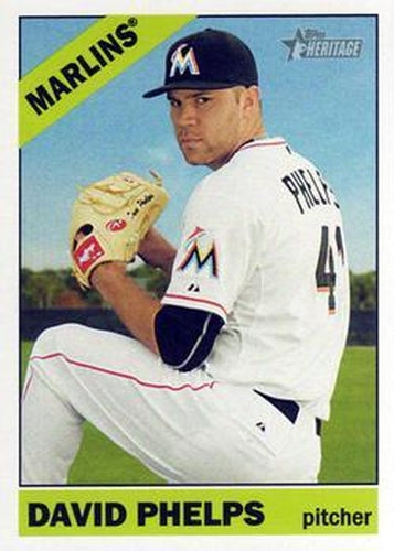 #561 David Phelps - Miami Marlins - 2015 Topps Heritage Baseball