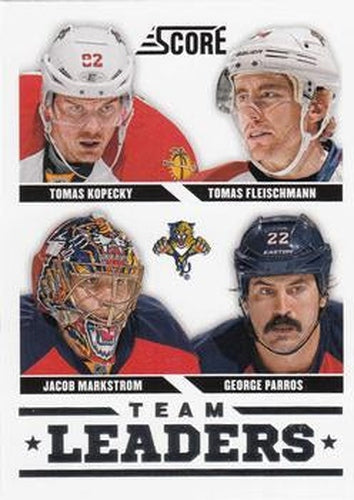 #562 George Parros / Jacob Markstrom / Tomas Fleischmann / Tomas Kopecky - Florida Panthers - 2013-14 Score Hockey