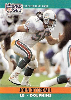 #562 John Offerdahl - Miami Dolphins - 1990 Pro Set Football
