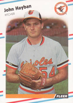 #562 John Habyan - Baltimore Orioles - 1988 Fleer Baseball