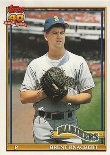 #563 Brent Knackert - Seattle Mariners - 1991 O-Pee-Chee Baseball