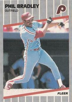 #563 Phil Bradley - Philadelphia Phillies - 1989 Fleer Baseball