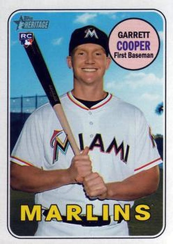 #563 Garrett Cooper - Miami Marlins - 2018 Topps Heritage Baseball